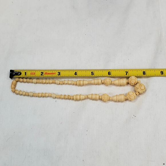 Carved Bead Necklace Boho 7.5” - Picture 5 of 5
